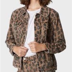 Blank NYC Leopard Print Jean Jacket in Brown